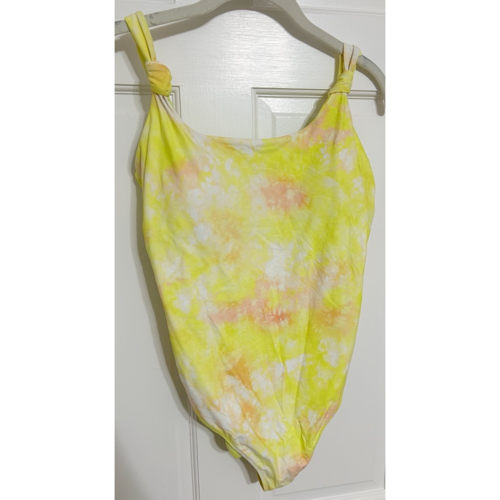 aerie Yellow Tie-Dye One-Piece Swimsuit